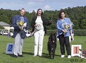 Best in Show, Gothenburg 1999. From left: Mr Regis Lebon, Carin Lyrholm, Chili, Mme Pauline Stern-Hanf