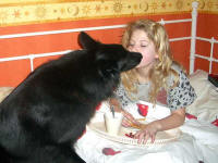 Tascha gives Erica a kiss on her 13:th birthday